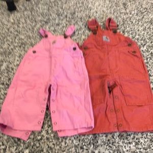 CARHARTT baby girl overall bundle lot